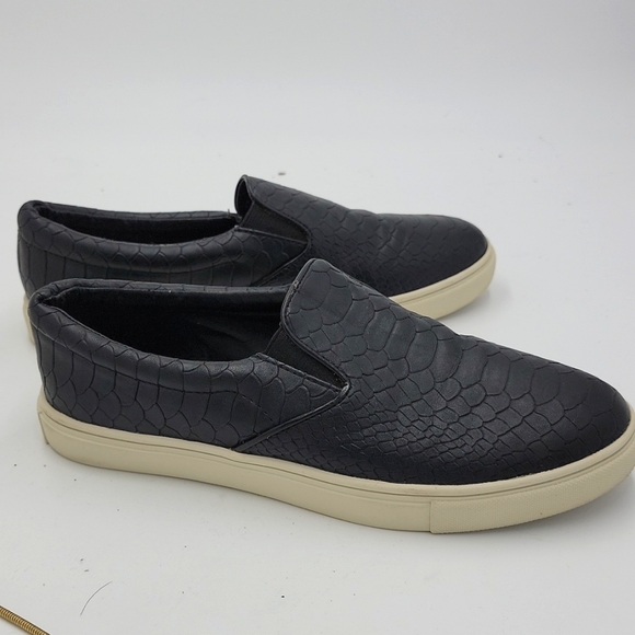 Steve Madden ECENTRCJ Size 9.5M Black Faux Leather Snakeskin - Picture 5 of 5